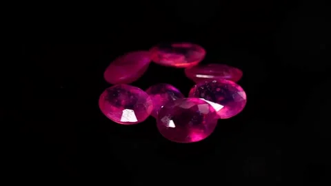 Natural ruby gemstone on the turning table Stock Footage 153018789