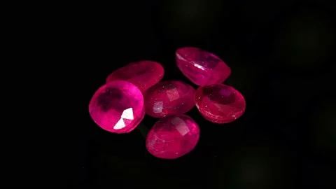 Natural ruby gemstone on the turning table Stock Footage 153018867