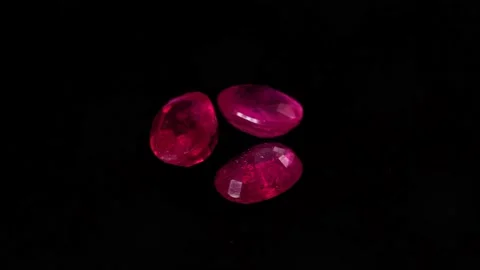 Natural ruby gemstone on the turning table Stock Footage 153019064