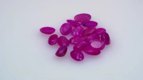 Natural ruby gemstone on the turning table Stock Footage 153019130