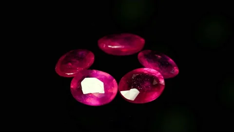 Natural ruby gemstone on the turning table Stock Footage 153019172