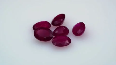 Natural ruby gemstone on the turning table Stock Footage 153019206