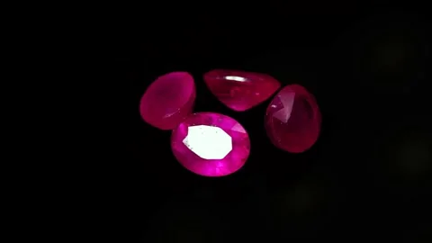 Natural ruby gemstone on the turning table Stock Footage 153019277