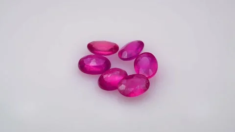 Natural ruby gemstone on the turning table Stock Footage 153019383