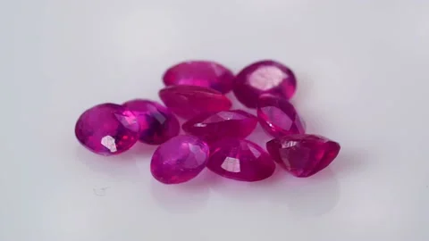 Natural ruby gemstone on the turning table Stock Footage 153019411