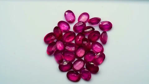 Natural ruby gemstone on the turning table Stock Footage 153019532