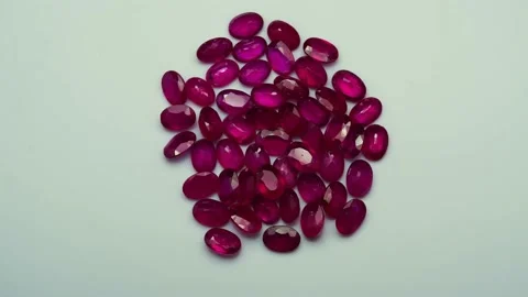 Natural ruby gemstone on the turning table Stock Footage 153019668