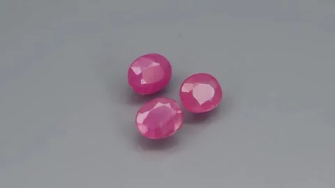 Natural ruby on gray background Stock Footage 144899436