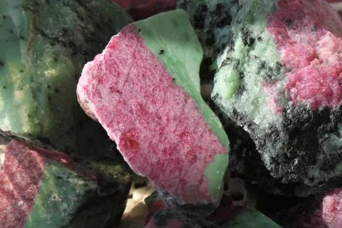 Natural ruby mineral texture Stock Photos