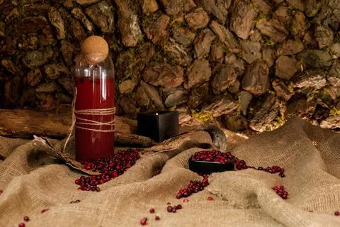 Natural rustic preparation for the winter.Winter preparations of Siberian people Stock Photos