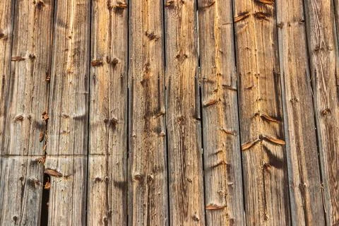 Natural rustic timber texture background with old brown vertical wooden plank 스톡 사진