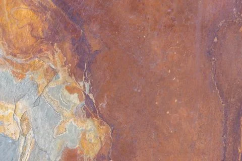 Natural rusty slate stone texture background with orange 스톡 사진