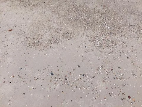 Natural sand texture with tiny crushed seashells on Hua Hin beach  Stock Photos