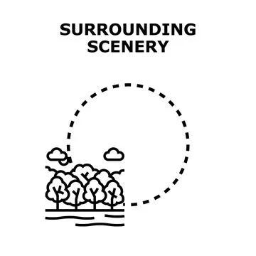 Natural scenery concept representing different landform views Stock Illustration