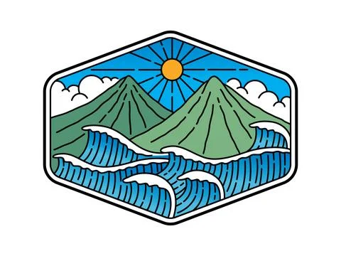 Natural scenery in the frame illustration Stock Illustration