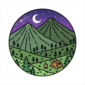 Natural scenery in the frame illustration Stock Illustration