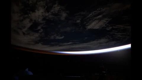 Natural scenery outside the iss window Stock Footage 313975843