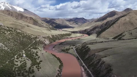 Natural scenery at source of the Lancang River Angsai Grand Canyon,Qinghai CHINA Stock Footage 307414338
