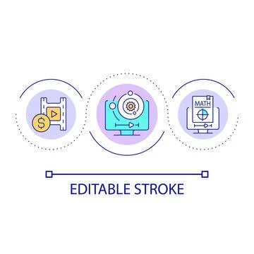 Natural science online courses loop concept icon Stockillustratie