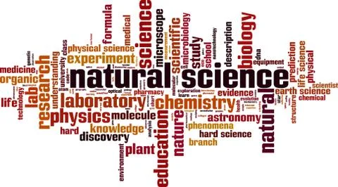 Natural science word cloud Stock Illustration