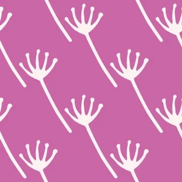 Natural seamless flower shape pattern. Minimalistic white branch elements on  스톡 일러스트