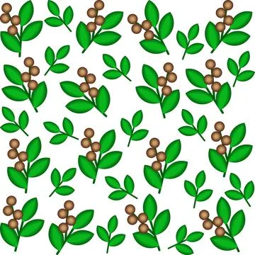Natural seamless pattern with abstract coffee and tea plants 스톡 일러스트