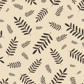 Natural seamless pattern with autumn fallen leaves of forest trees. Stock Illustration