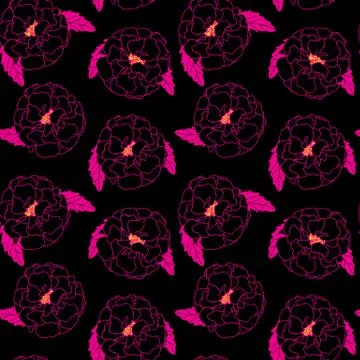 Natural Seamless Pattern Background from Tagetes Flowers Stock Illustration