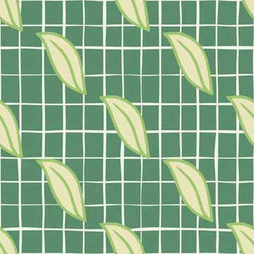 Natural seamless pattern with decorative botanic leaf ornament. Light turquoi Stock Illustration