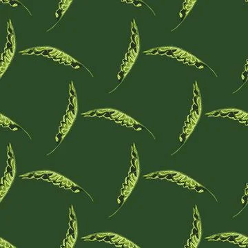 Natural seamless pattern with geometric style palm leaf elements print. Green Illustrazione stock
