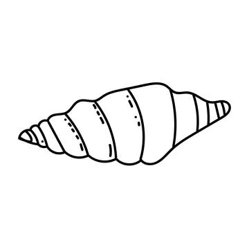 Natural seashell outline vector for ocean-themed graphics. Illustrazione stock