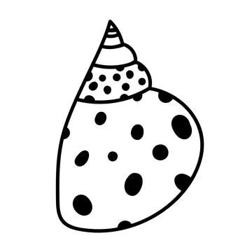 Natural seashell outline vector for ocean-themed graphics. Stockillustratie