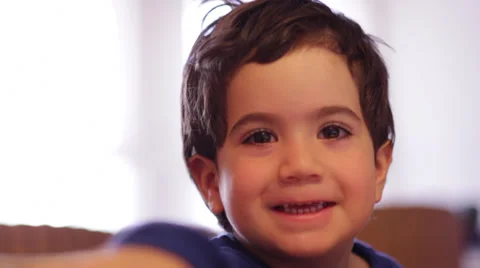 Natural smiling boy look at the camera Stock Footage 37269030