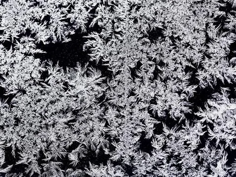 Natural snowflakes pattern on window glass natural snowflakes pattern on w... Stock Photos