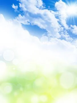 Natural spring background  with rays Stock Illustration