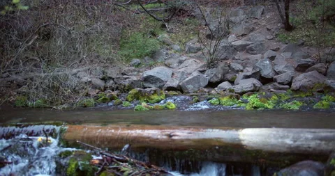 Natural Spring bubbles up from mountain Stock Footage 220911148