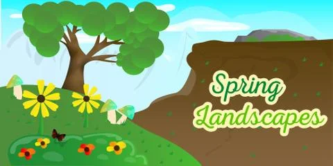Natural spring landscape Illustrazione stock