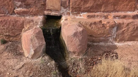 Natural Spring at Pipe Spring National Monument Stock-Footage 60928507