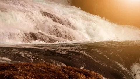 Natural Spring Waterfall Scenery Background Stock Footage 97450302