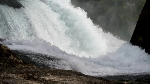 Natural Spring Waterfall Scenery Background Stock Footage 97450770