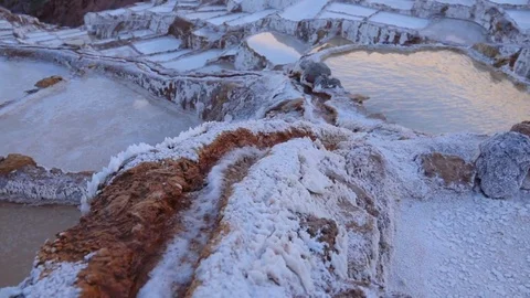 Natural springs inside salt ponds Stock Footage