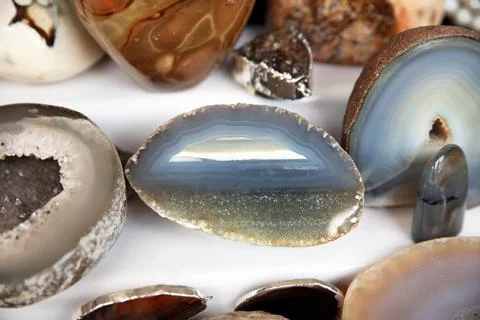 Natural stone agate slice Foto stock