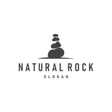 Natural stone logo design concept nature pile of river stones simple minima.. Stock Illustration