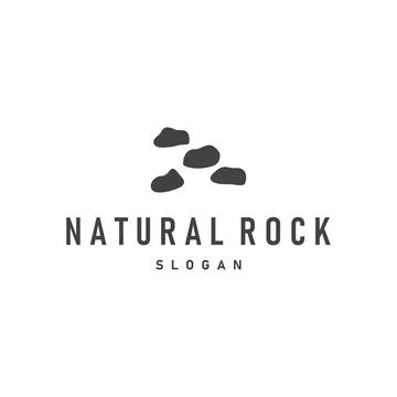 Natural stone logo design concept nature pile of river stones simple minima.. Stock Illustration