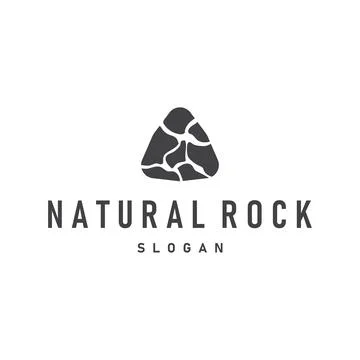 Natural stone logo design concept nature pile of river stones simple minima.. Stock Illustration
