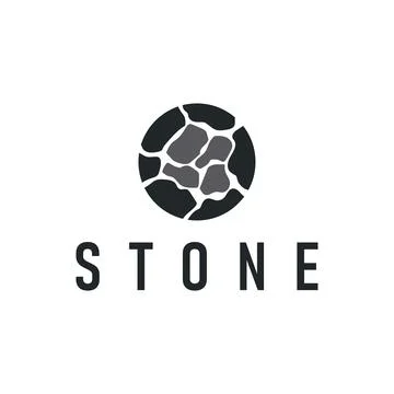 Natural stone logo design concept nature pile of river stones simple minima.. Stock Illustration