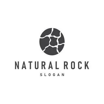Natural stone logo design concept nature pile of river stones simple minima.. Stock Illustration