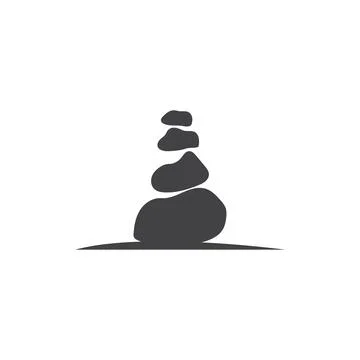 Natural stone logo design concept nature pile of river stones simple minima.. Stock Illustration