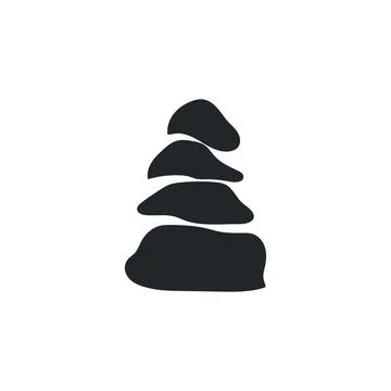 Natural stone logo design concept nature pile of river stones simple minima.. Stock Illustration