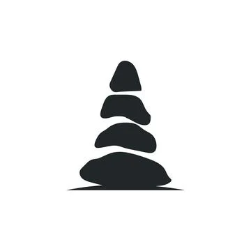 Natural stone logo design concept nature pile of river stones simple minima.. Stock Illustration